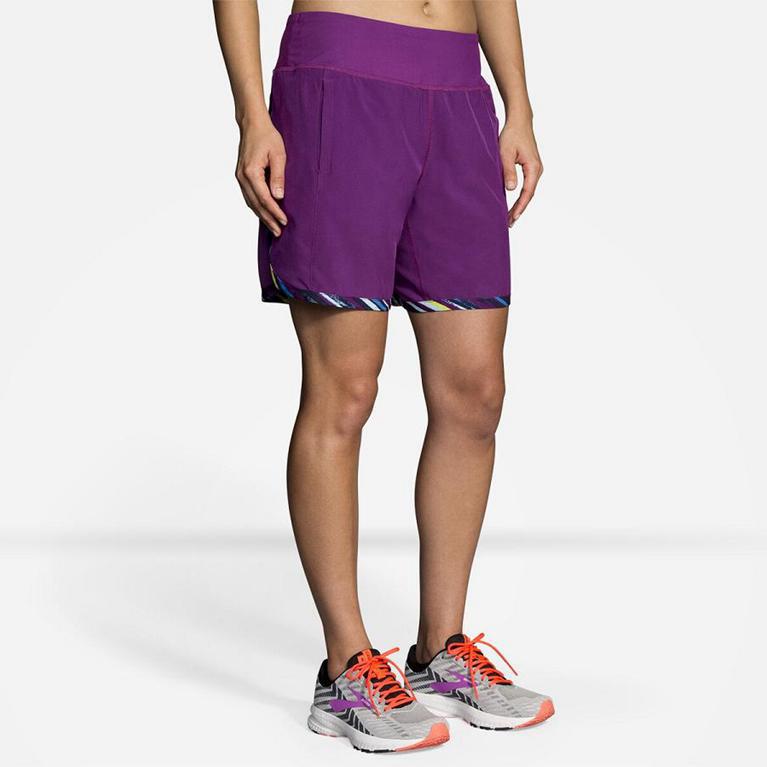 Brooks Women's Chaser 7 Running Shorts - Purple (FVSU37594)